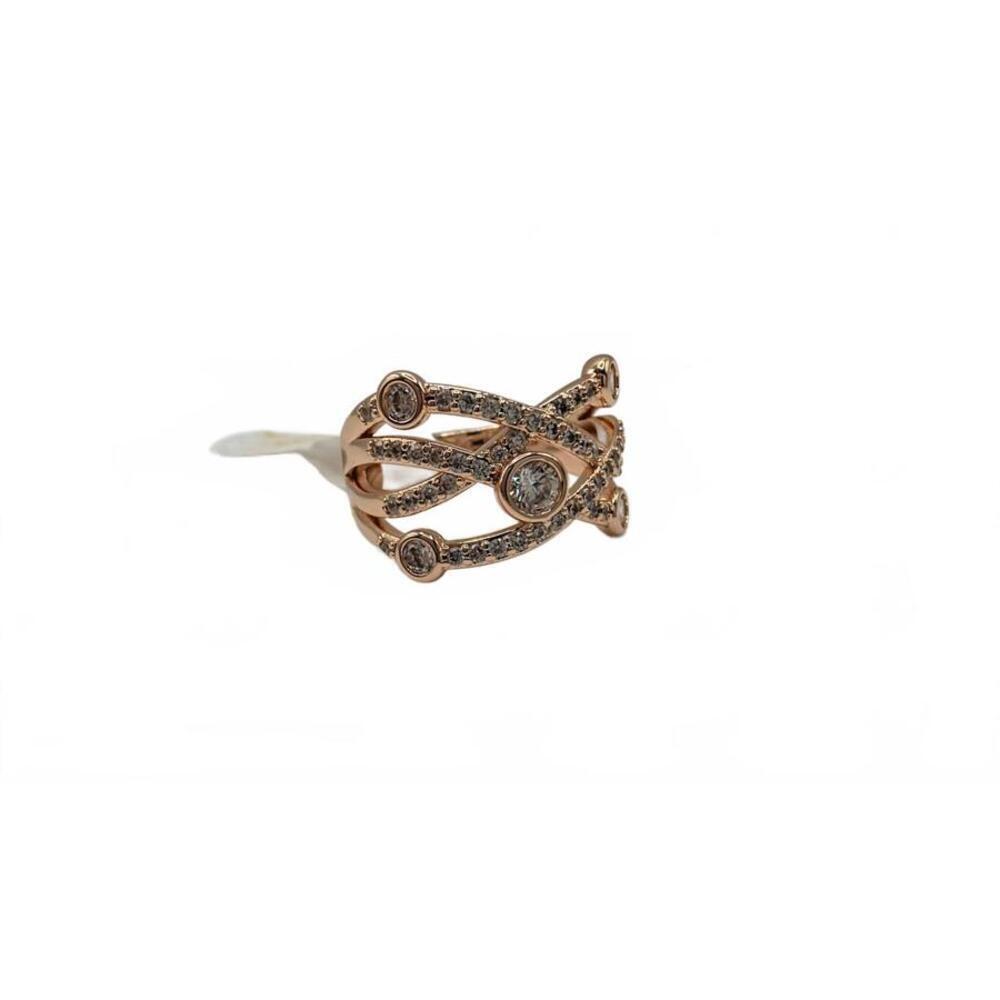 Rose Gold played Crystal Accent Ring Size 7 - Picture 6 of 8